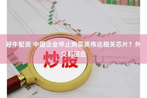 好牛配资 中国企业停止购买英伟达相关芯片？外交部回应